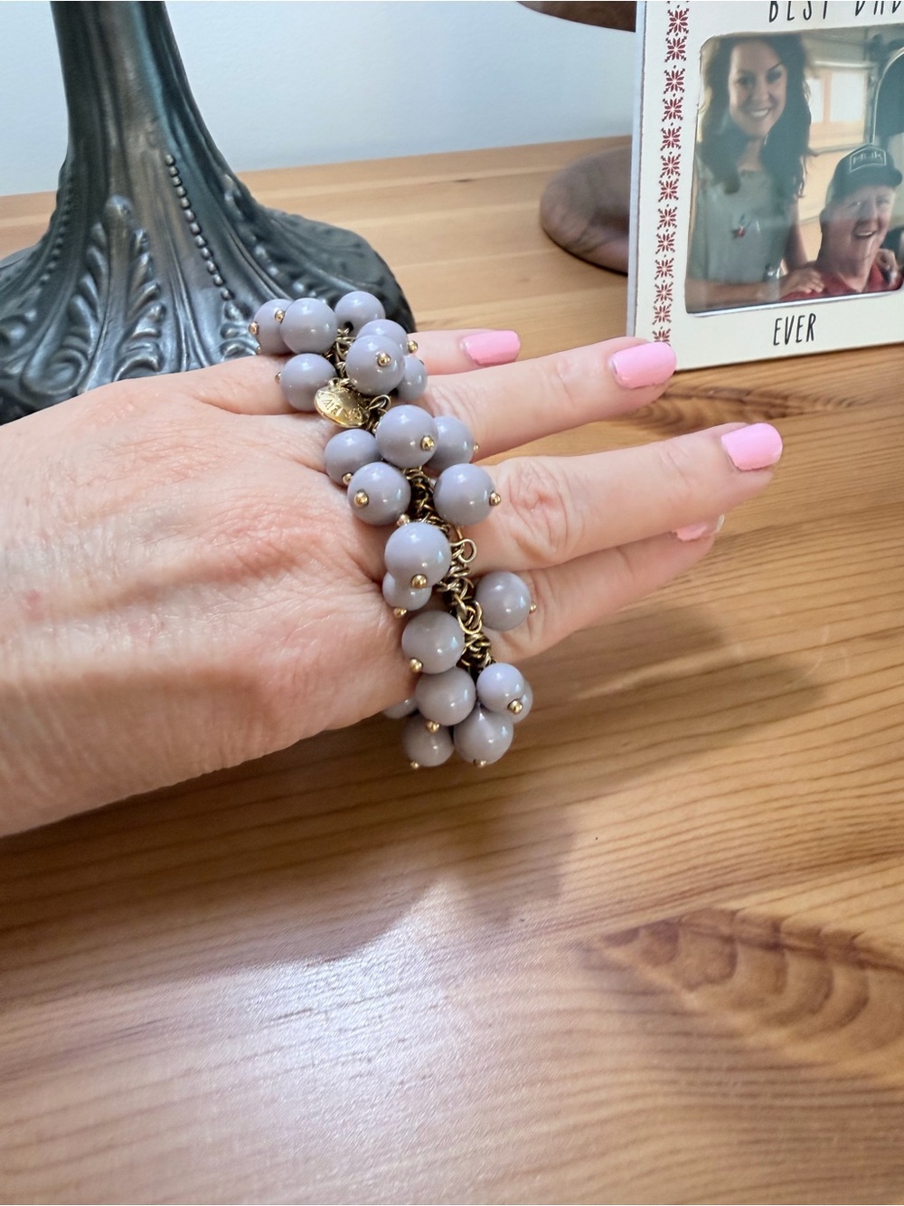 Vintage J Crew Cha Cha Cluster stretch  Bracelet with Gold Accents